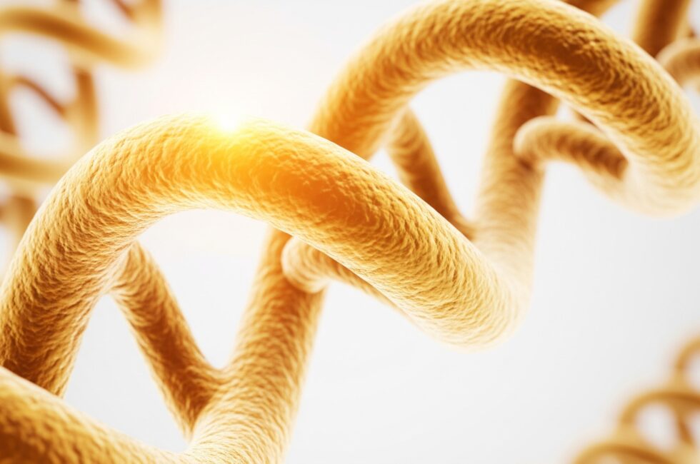 ai generation of glowing strands of collagen