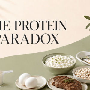 Protein intake choices including steak, eggs, fish, beans, cottage cheese and protein powder.